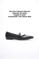 Isolde Kadın Siyah Desenli Babet Ayakkabı