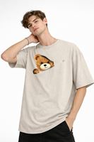 CH - Bear Baskılı Oversize Tişört BEJ