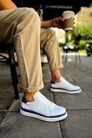 CH979 - Santoni GBT Spor Erkek Ayakkabı BEYAZ/MAVI
