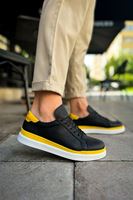 CH979 - Santoni GBT Spor Erkek Ayakkabı SIYAH/SARI