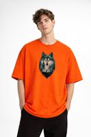 Wolf - Oversize Erkek Tişört TURUNCU