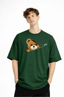 CH - Bear Baskılı Oversize Tişört HAKI
