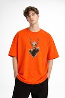 Deer - Oversize Erkek Tişört TURUNCU