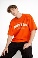Boston - Baskılı Oversize Tişört TURUNCU