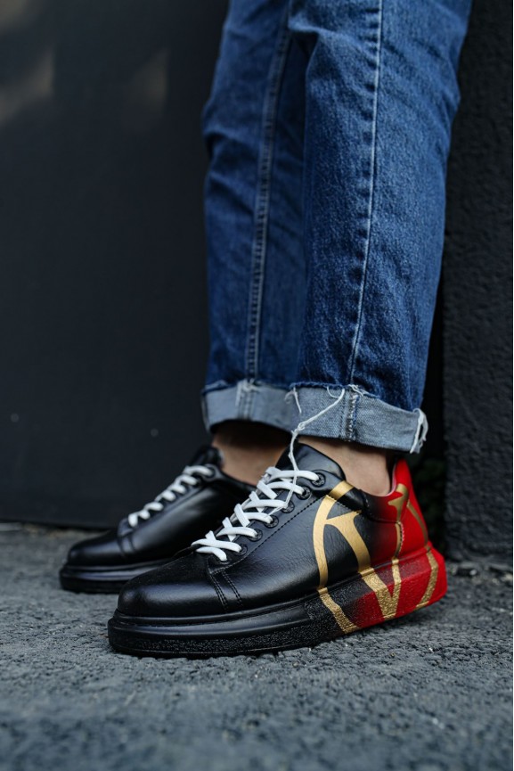 CH254 - CBT Pittura Erkek Ayakkabı 411 V  SIYAH / KIRMIZI