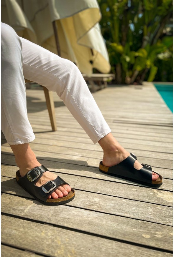 TRL001 - Chekich Deri Terlik SIYAH