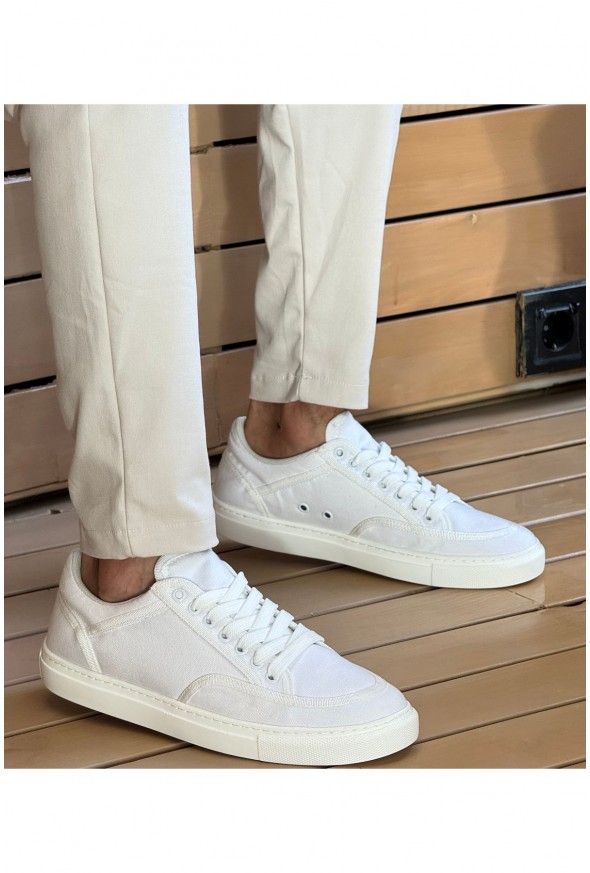 CH2505 - Keten Erkek Ayakkabı BEYAZ / BEYAZ
