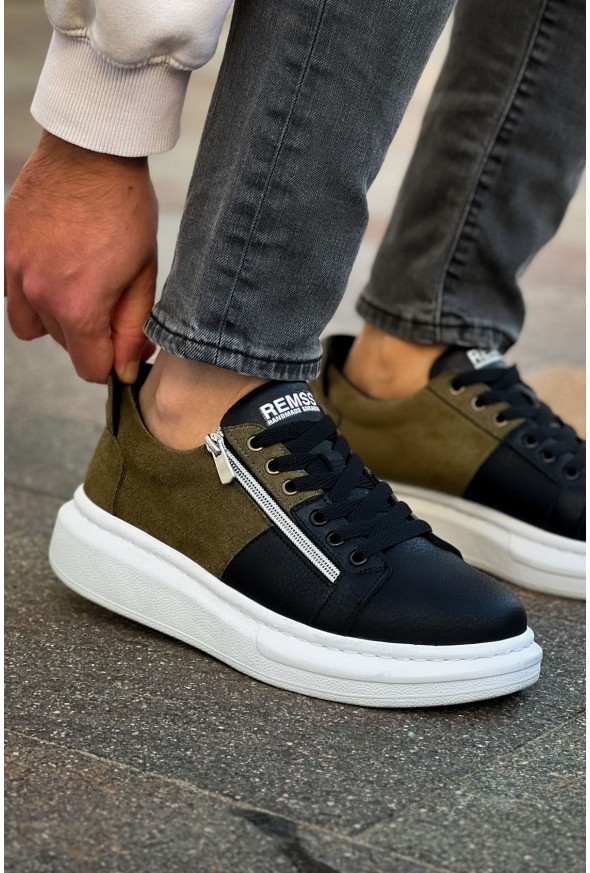 RS601 - Lüx Süet Erkek Ayakkabı SIYAH / HAKI