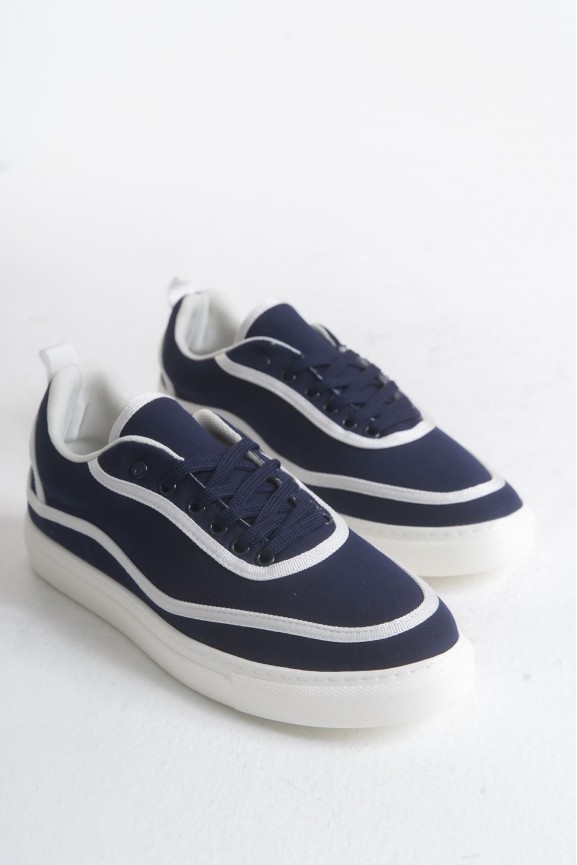 RS625 - Keten Erkek Spor Ayakkabı Lacivert Beyaz