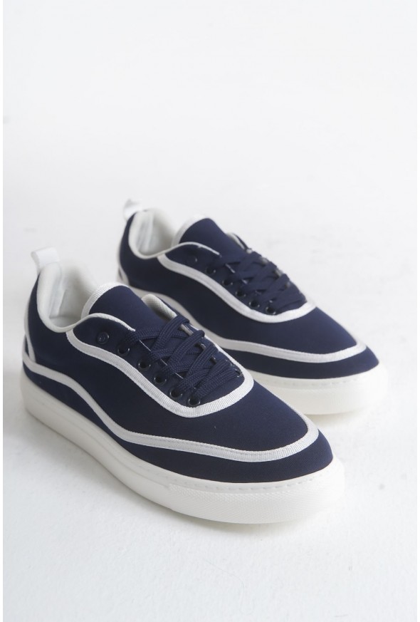 RS625 - Keten Erkek Spor Ayakkabı Lacivert Beyaz